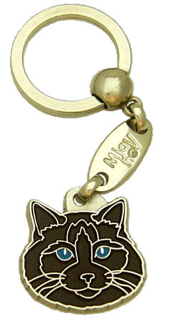 Ragdolska mačka seal <br> (obesek za ključe, Gravura vključena v ceno)